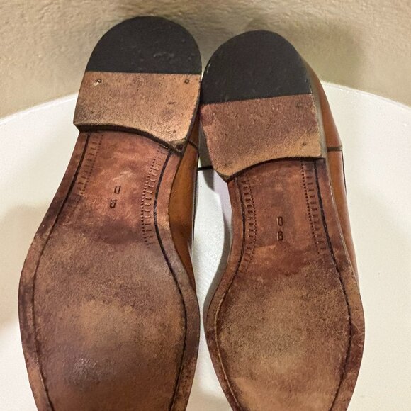 👞Cole Haan Men's Cap Toe Oxfords Brown Leather Size 9 Balmorals - Picture 8 of 9